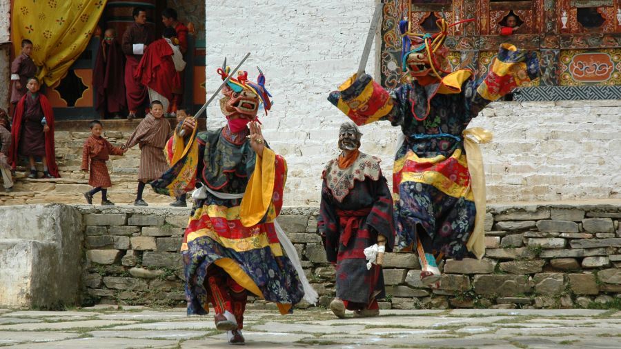 Bhutan Klosterfest Maskentaenze DSC1483